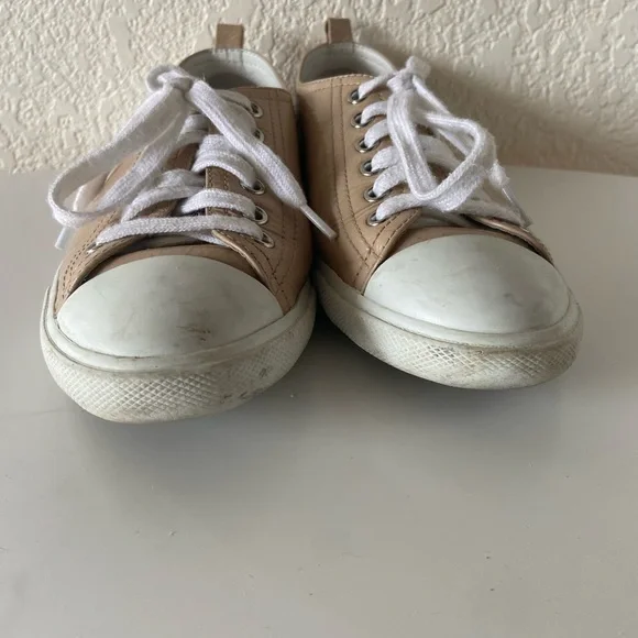 Prada Beige Nude Patent Leather Low top Sneakers - Picture 6 of 7